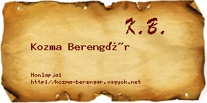 Kozma Berengár névjegykártya